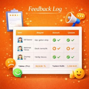 Complaint & Feedback Log for Turkish Market