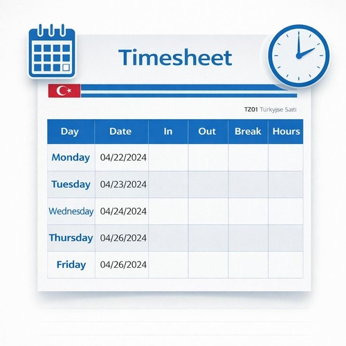 Employee Timesheet Template (Turkish Workforce)