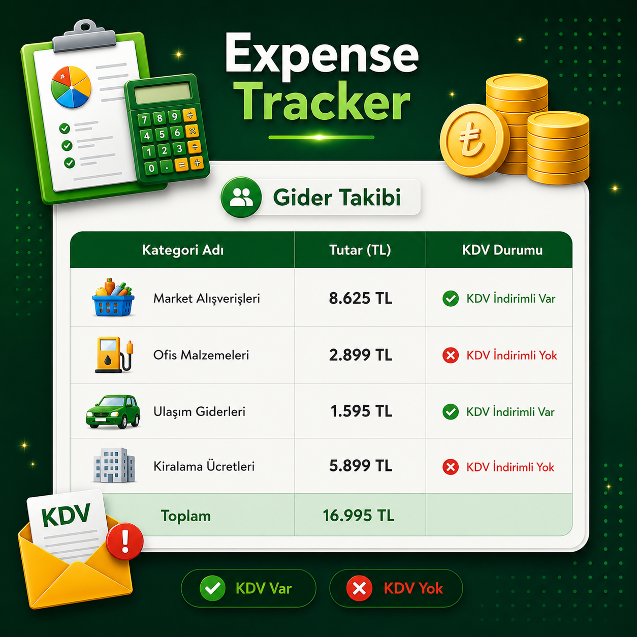 Expense Tracker Template for Turkish Market