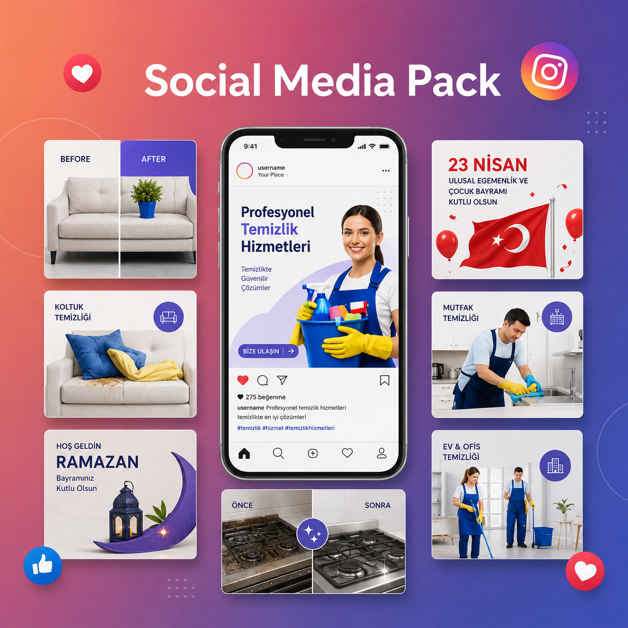 Social Media Graphics Pack for Turkish Market
